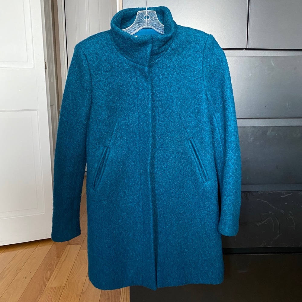 LOFT Boucle Funnel Neck Coat XS